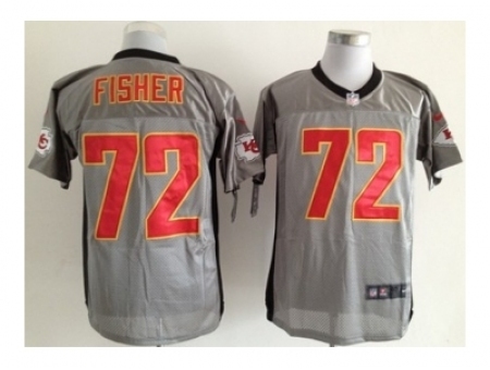 Nike Kansas City Chiefs 72 Eric Fisher grey Elite shadow NFL Jersey