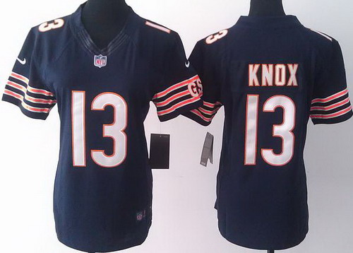 Women Nike Chicago Bears 13 Johnny Knox Blue LIMITED Jerseys