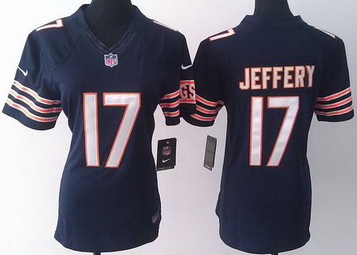 Women Nike Chicago Bears 17 Alshon Jeffery Blue LIMITED Jerseys