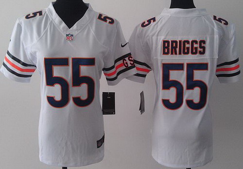 Women Nike Chicago Bears 55 Lance Briggs White LIMITED Jerseys