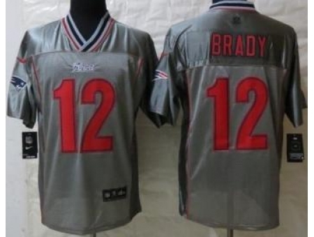 Nike New England Patriots 12 Tom Brady Grey Vapor Elite NFL Jersey