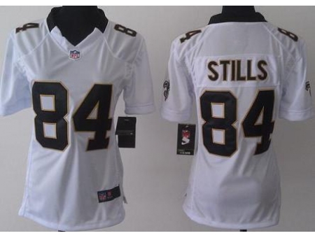 Women Nike New Orleans Saints 84 Kenny Stills White 84 game Jersey