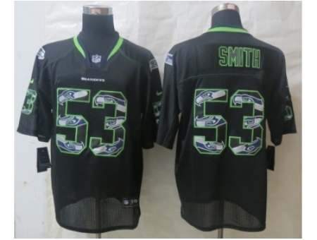 Nike Seattle Seahawks 53 Malcolm Smith Black Elite Lights Out Fashion NFL Jersey