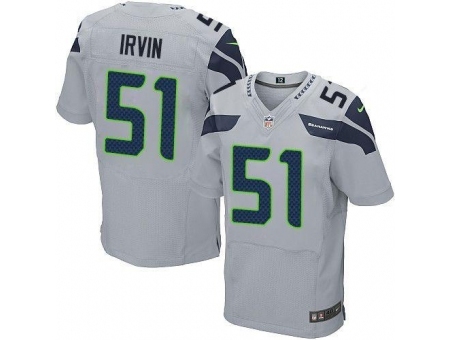 Nike Seattle Seahawks 51 Bruce Irvin Grey Elite NFL Jersey