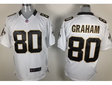 Nike New Orleans Saints 80 Jimmy Graham White Elite NFL Jersey