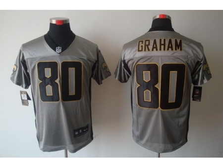 Nike New Orleans Saints 80 Jimmy Graham Grey Elite Shadow NFL Je