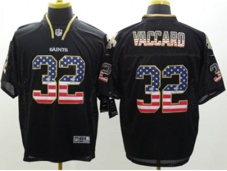 Nike New Orleans Saints 32 Kenny Vaccaro Black Elite USA Flag Fashion NFL Jersey