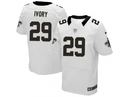 Nike New Orleans Saints 29 Chris Ivory White Elite NFL Jersey