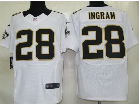 Nike New Orleans Saints 28 Mark Ingram White Elite NFL Jersey