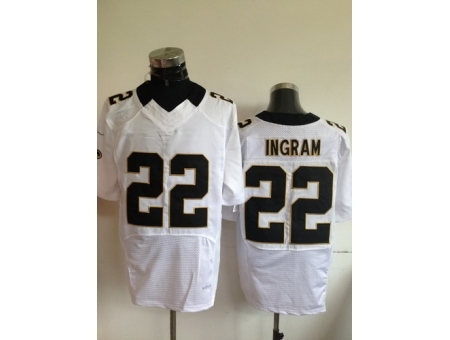 Nike New Orleans Saints 22 Mark Ingram White Elite NFL Jersey