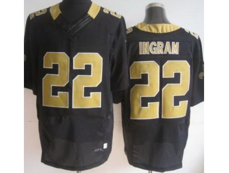 Nike New Orleans Saints 22 Mark Ingram Black Elite NFL Jersey