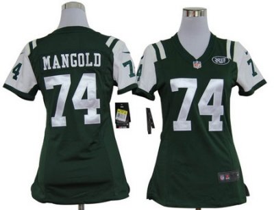 Women Nike NFL New York Jets 74# Nick Mangold Green Jersey