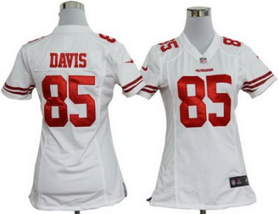 Women Nike NFL San Francisco 49ers 85# Vernon Davis White Jersey