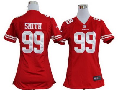 Women Nike NFL San Francisco 49ers 99# Aldon Smith Red Jersey