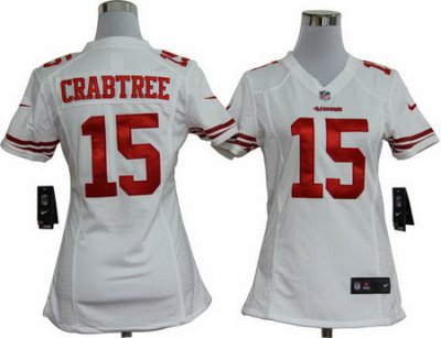 Women Nike San Francisco 49ers 15# Crabtree Authentic White Jersey