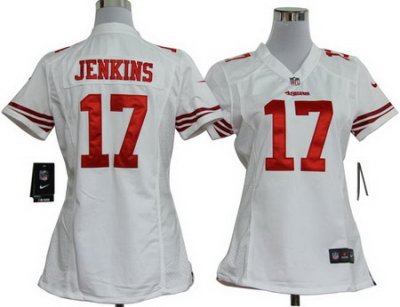 Women Nike San Francisco 49ers 17# Jenkins Authentic White Jersey