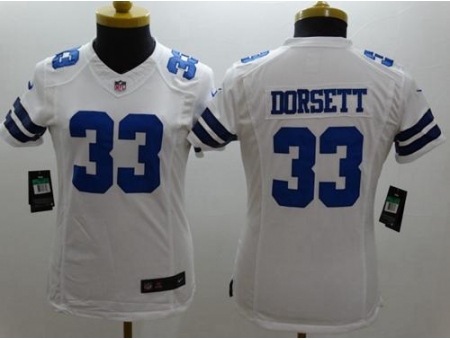 Women's Nike Dallas Cowboys #33 Tony Dorsett White Stitched NFL Limited Jersey