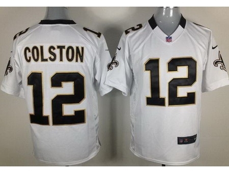 Nike New Orleans Saints 12 Marques Colston White Elite NFL Jersey