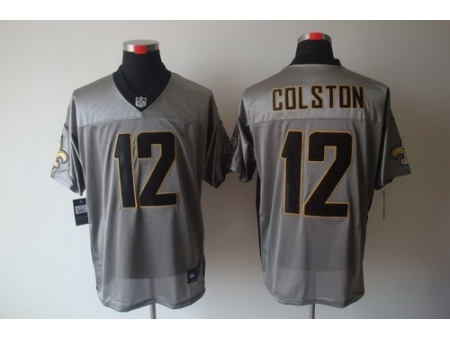 Nike New Orleans Saints 12 Marques Colston Grey Elite Shadow NFL Jersey