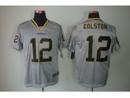 Nike New Orleans Saints 12 Marques Colston grey Elite lights out