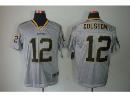 Nike New Orleans Saints 12 Marques Colston grey Elite lights out NFL Jersey