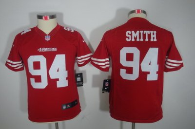 Youth Nike San Francisco 49ers #94 Smith Red Limited Jerseys