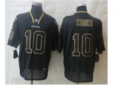 Nike New Orleans Saints 10 Brandin Cooks Black Elite Lights Out NFL Jersey