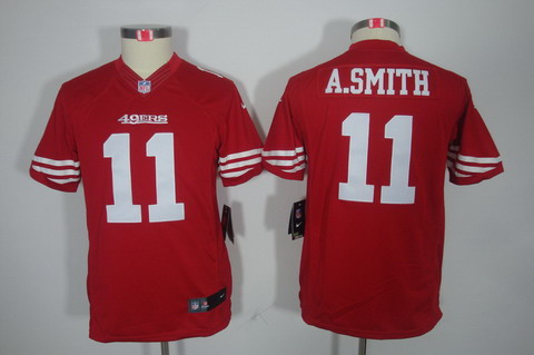 Youth Nike San Francisco 49ers 11# Smith Red Limited Jerseys