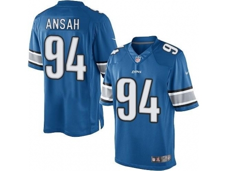 Nike Detroit Lions 94 Ziggy Ansah Blue Limited NFL Jersey