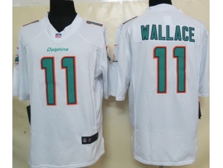 Nike Miami Dolphins 11 Mike Wallace White Limited NFL Jersey