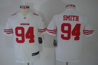 Youth Nike San Francisco 49ers #94 Smith White Limited Jerseys