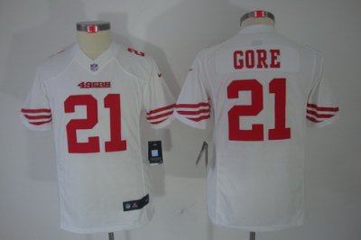 Youth Nike San Francisco 49ers 21# Gore White Limited Jerseys