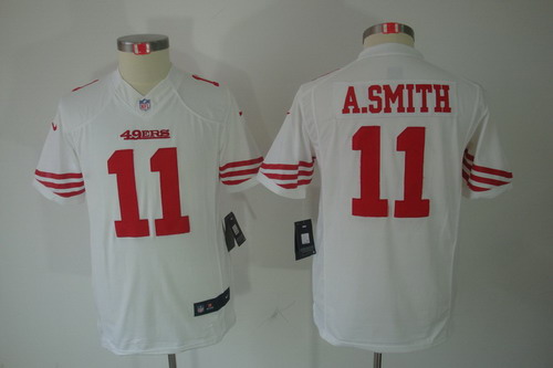 Youth Nike San Francisco 49ers 11# Smith White Limited Jerseys