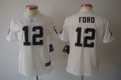 Women Nike Oakland Raiders 12# Ford White[Women Limited Jerseys]