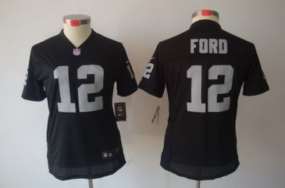 Women Nike Oakland Raiders 12# Ford Black[Women Limited Jerseys]