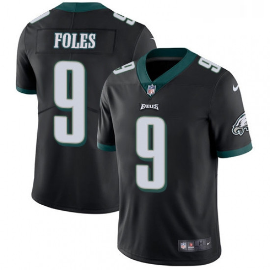 Mens Nike Philadelphia Eagles 9 Nick Foles Black Alternate Vapor Untouchable Limited Player NFL Jers