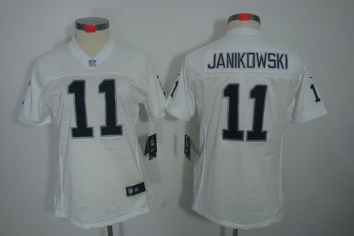 Women Nike Oakland Raiders #11 Sebastian Janikowski White(Women Limited Jerseys)