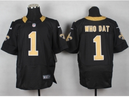 Nike New Orleans Saints 1 who dat Black Elite NFL Jersey