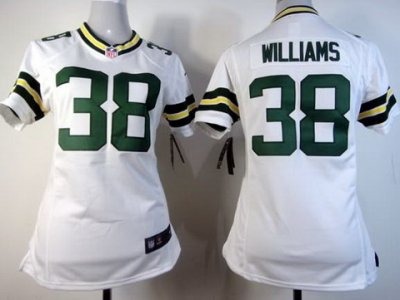 Women Nike Green Bay Packers 38 Tramon Williams White NFL Jerseys