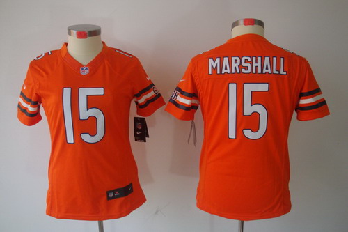 Women Nike Chicago Bears #15 Marshall Orange Color[NIKE LIMITED Jersey]