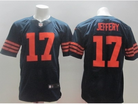 Nike Chicago Bears 17 Alshon Jeffery Blue Elite Orange Number NFL Jersey