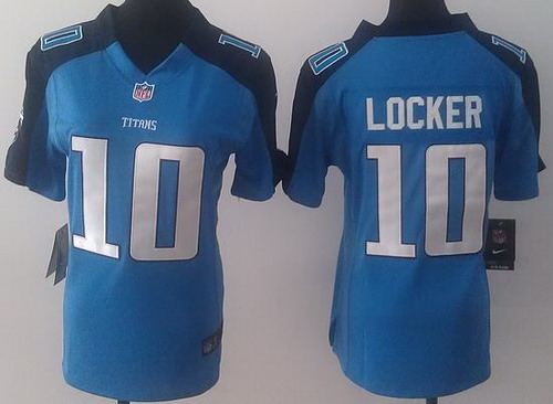 Women Nike Tennessee Titans 10 Jake Locker Light Blue NFL Jerseys