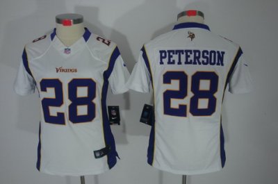 Nike Women Minnesota Vikings #28 Peterson White(Women Limited Jerseys)