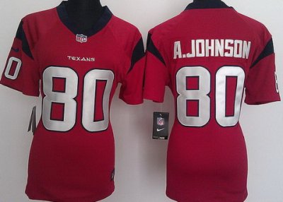 Women Nike Houston Texans #80 Andre Johnson Red NFL Jerseys