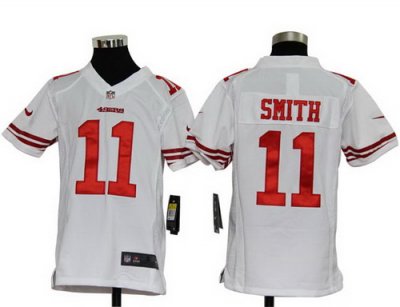 Youth Nike San Francisco 49ers 11# Smith Authentic White Jersey