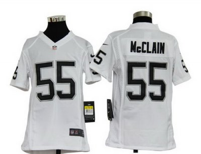 Youth Nike Oakland Raiders #55 McCLAIN White jerseys