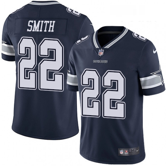 Youth Nike Dallas Cowboys 22 Emmitt Smith Navy Blue Team Color Vapor Untouchable Limited Player NFL 