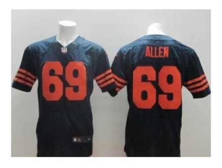 Nike Chicago Bears 69 Jared Allen blue Elite number orange NFL Jersey