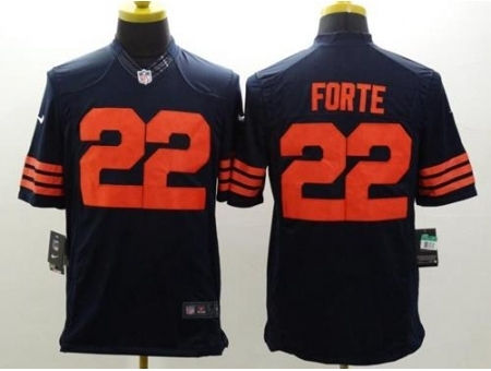 Nike Chicago Bears 22 Matt Forte Blue Limited Orange Number NFL Jersey