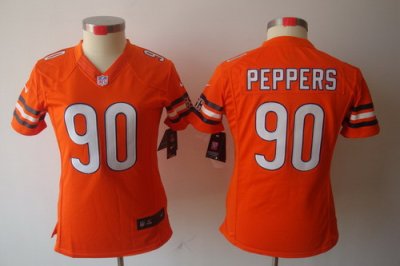 Women Nike Chicago Bears 90 Julius Peppers Orange Color[NIKE LIMITED Jersey]